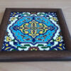 Decorative Persian Framed Ceramic Tile - Blue