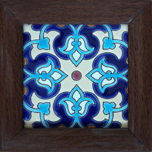 Decorative Persian Framed Ceramic Tile – Flower