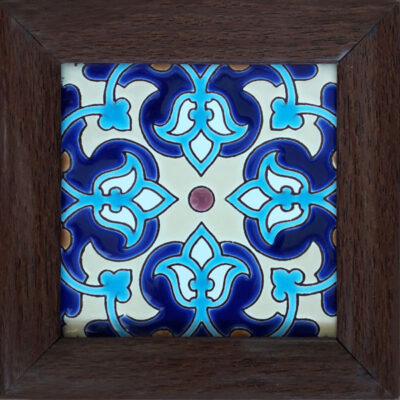 Persian Floral Decorative Ceramic Tile – Traditional Iranian Wall Artwork