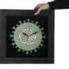 Islamic Wall Clock with Wood Inlaid Prophet Muhammad Design
