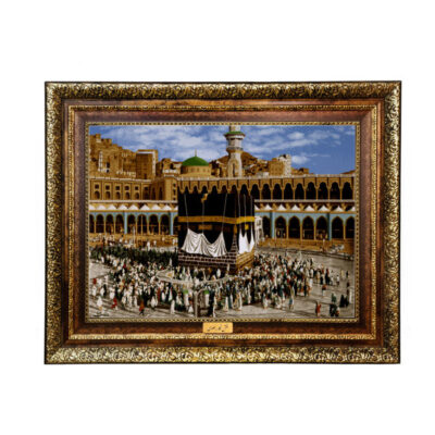Machine-Made Islamic Wall Hanging Rug – Kaaba Ancient Design, Kashan