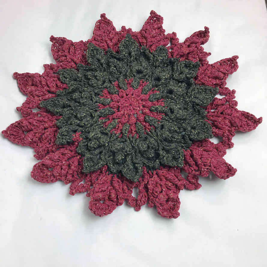 Round Crochet Hand Knitted Tablecloth