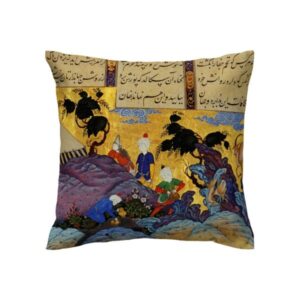 Velvet Printed Cushion Cover – Shahnameh Illustration Design (Set of 2)