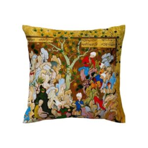 Persian Velvet Cushion Cover – Shahnameh D4 Design (Set of 2)