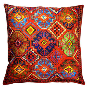 Ethnic Printed Velvet Cushion Cover – Kilim Design (Set of 2)