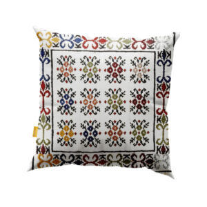 Persian Kilim Cushion Cover – Handwoven White Design