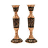 Engraved Persian Copper Mirror Frame & Candlesticks Set – Ghalamzani