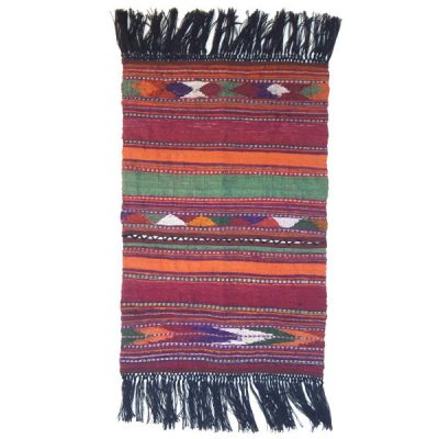 Authentic Persian Jajim Flat-Woven Striped Rug Aanusha