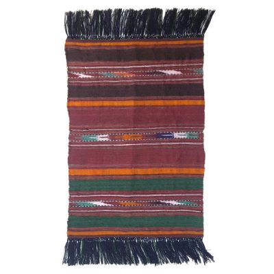 Authentic Persian Jajim Rug - Vira Striped Wool Flat-Woven