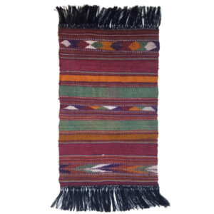 Authentic Persian Jajim Rug – Kara Striped Wool Flat-Weave