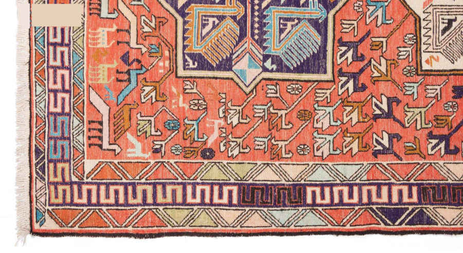 Cpersia Geometric Kilim Rug – Handwoven Azerbaijan Silk & Wool Blend