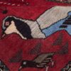 Hand-Knotted Persian Lion Motif Gabbeh Wool Rug - Red Wool