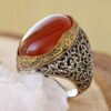Persian Agate Silver Ring for Men Elegance Super King