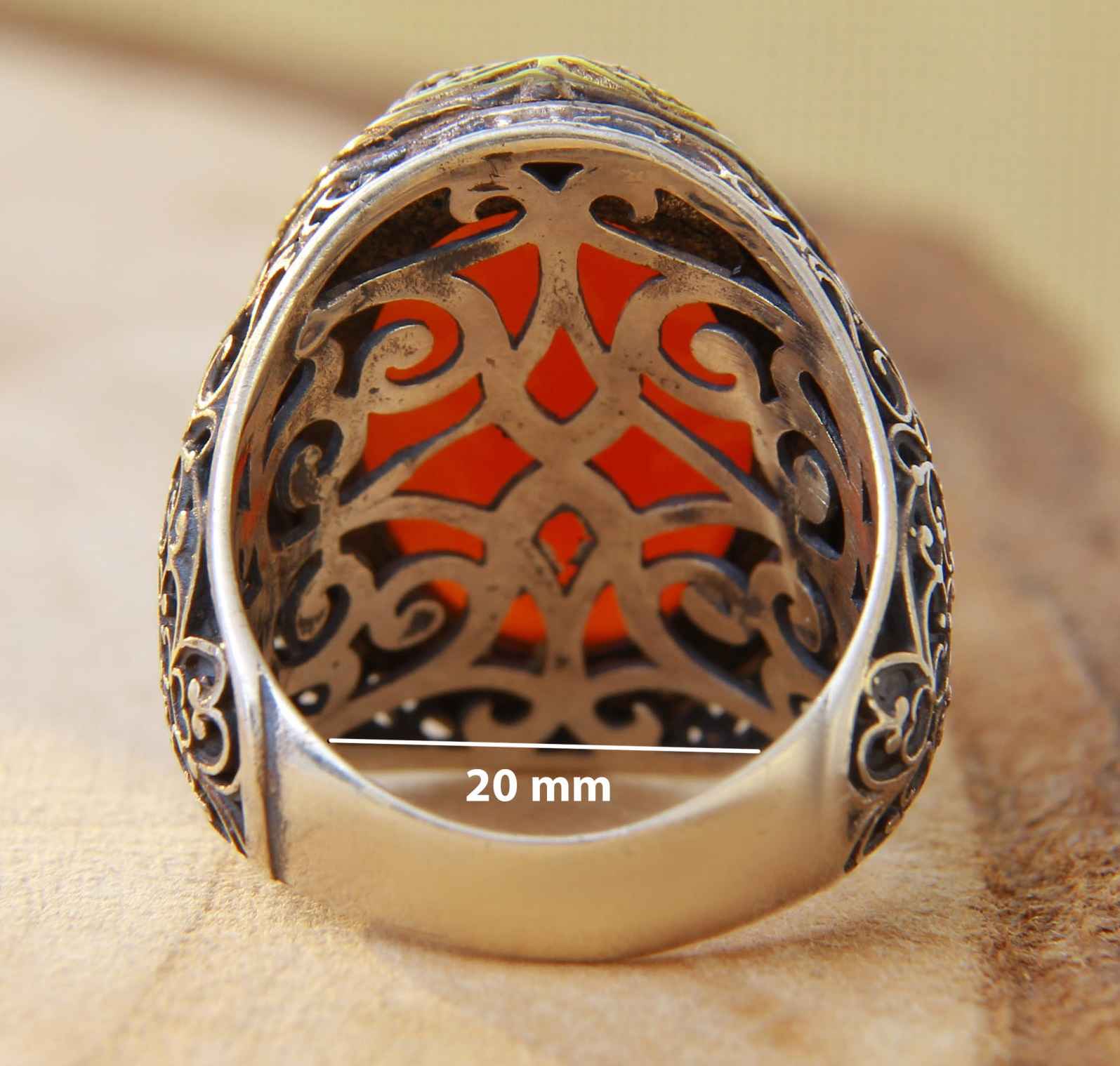Persian Agate Silver Ring for Men Elegance Super King