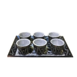 Handcrafted Persian Stone Tea & Coffee Set – Engraved Tooran