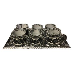Handcrafted Persian Stone Tea & Coffee Set – Engraved Golsang