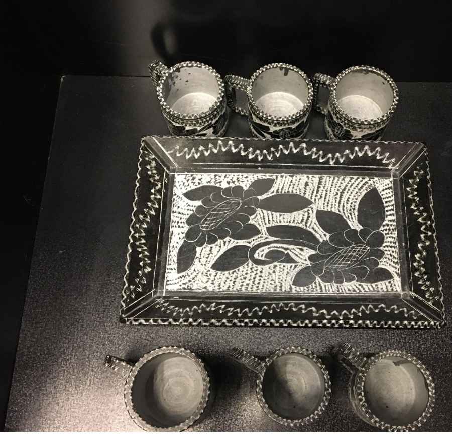 Handcrafted Persian Stone Tea & Coffee Set – Engraved Golsang