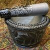 Stone Mortar & Pestle with Traditional Persian Floral Pattern Siaghalam