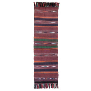 Authentic Persian Jajim Flat-Woven Striped Rug Vira