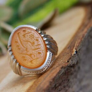 Islamic Yemeni Aqeeq Silver Ring for Men Ya Ghareeb ul Ghuraba