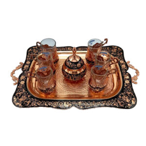 Handcrafted Persian Copper Tea & Coffee Set – Engraved