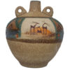 Handcrafted Decorative Persian Pottery Vase with a Single Stem Silhouette, Featuring the Gazelle Art Motif for Traditional Flair