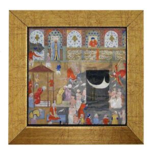 Decorative Persian Framed Tile – Shahnameh Inspired: Worship