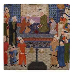 Decorative Persian Ceramic Tile – Shahnameh Inspired: Scientist
