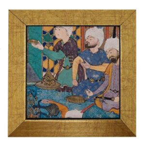 Decorative Persian Framed Tile – Shahnameh Inspired: Friends