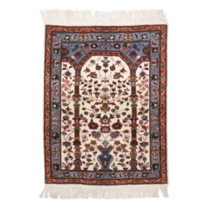 Hand-Knotted Persian Tabriz Sahand Rug (Classical Elegant Vase Design) – Cream Silk & Wool