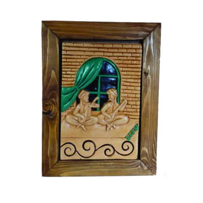 Persian Delnavazan Pottery Wall Art – Traditional Decorative Artwork for Home Decor