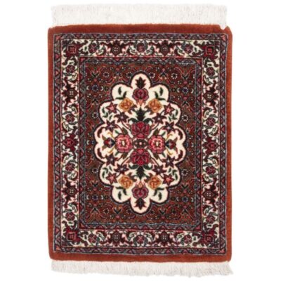 Hand-Knotted Persian Bijar Sahand Rug (Iron Rug Classical Floral Medallion) - Red Silk & Wool