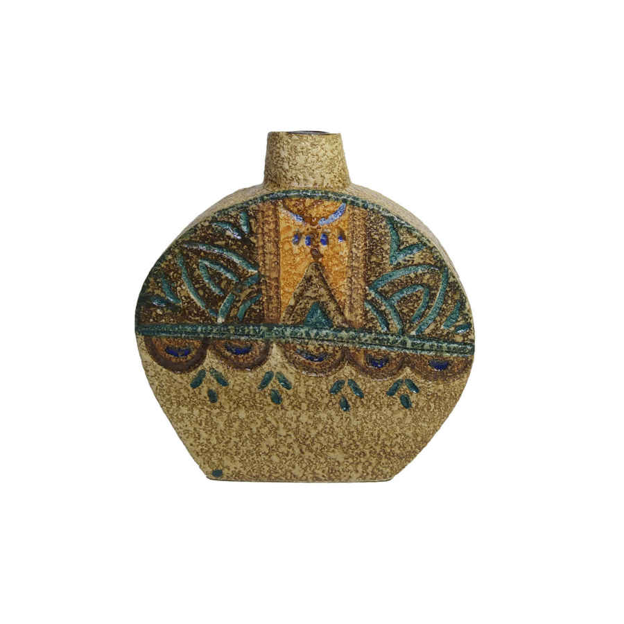 Handcrafted Persian Bud Pottery Vase with the Amitis Art Motif, Perfect for Tabletop Decoration and Single Stems