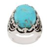 Persian Silver Ring with Neyshabur Turquoise