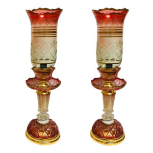 Traditional Avisa Laleh Abbasi Crystal Lamp with Hanging Glass Drops