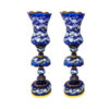 Traditional Blue Sky Persian Crystal Lamp with Hanging Glass Drops