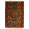 Hand-Knotted Persian Khorasan Elif Rug (Tribal Elegant All-over Floral) - Green Silk & Wool