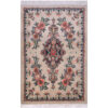 Hand-Knotted Persian Tabriz Haris Rug (Classical Elegant All-over Floral) - Cream Silk & Wool