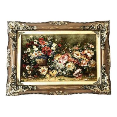 Hand-Knotted Persian Silk Floral Wall Hanging Rug – Lilies Flowers, Tabriz