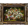 Hand-Knotted Persian Pictorial Rug from Tabriz Depicting Tulip Flowers