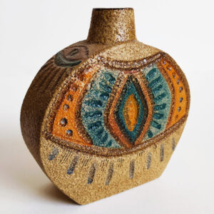 Persian Single Bud Pottery Vase with a Hand-Painted Design, Ideal for Fresh or Dried Flower Arrangements