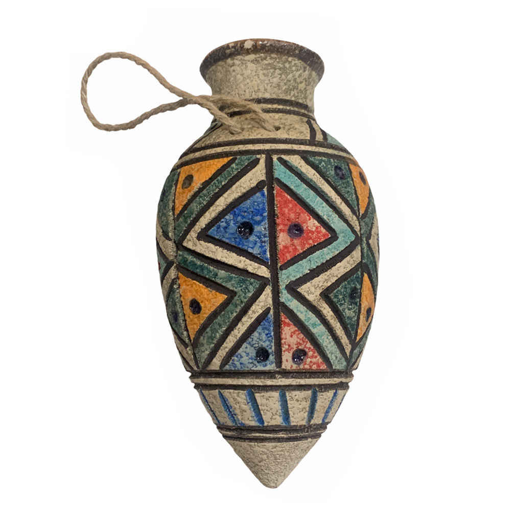 Handcrafted Decorative Persian Pottery Vase, Featuring the Sunrise Art Motif for a Warm Farmhouse Aesthetic