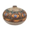 Decorative Pottery Single Stem Vase, Ideal for Displaying Fresh or Dried Flowers with a Traditional Art Motif