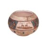 Handcrafted Decorative Persian Pottery Vase with a Bowl Silhouette, Featuring the Nature Art Motif for a Rustic Charm