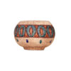 Handcrafted Decorative Persian Pottery Vase with a Bowl Silhouette, Featuring the Nature Art Motif for a Rustic Charm