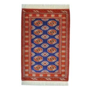 Hand-Knotted Persian Khorasan Lozenge Rug (Tribal Bukhara Design Pattern) – Purple Wool