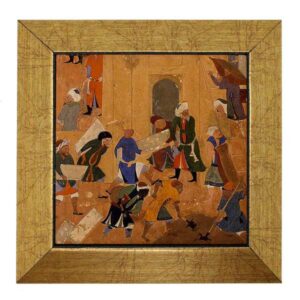 Decorative Persian Framed Tile – Shahnameh Inspired: Dimond