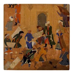 Decorative Persian Ceramic Tile – Shahnameh Inspired: Old Wall
