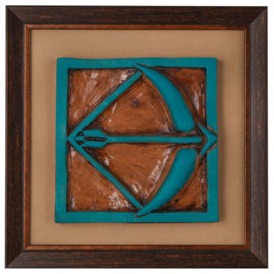 Persian Azar Zodiac Pottery Wall Art – Birth Month Symbol & Traditional Home Decor