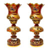 Deep Red Laleh Abbasi Crystal Lamp with Hanging Crystal Drops